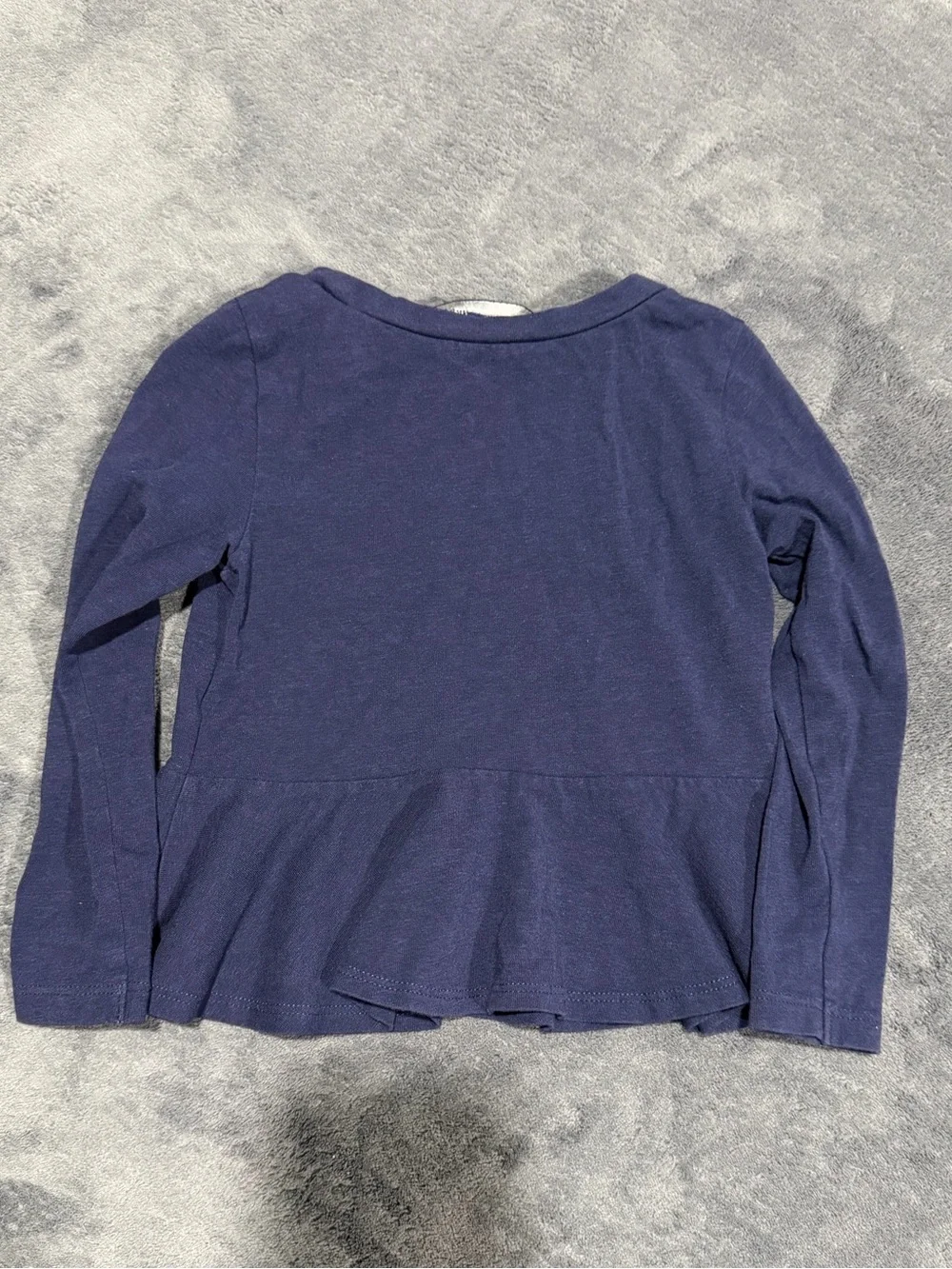 3T - Ralph Lauren Navy Long-Sleeve Peplum Top with Pink Pony